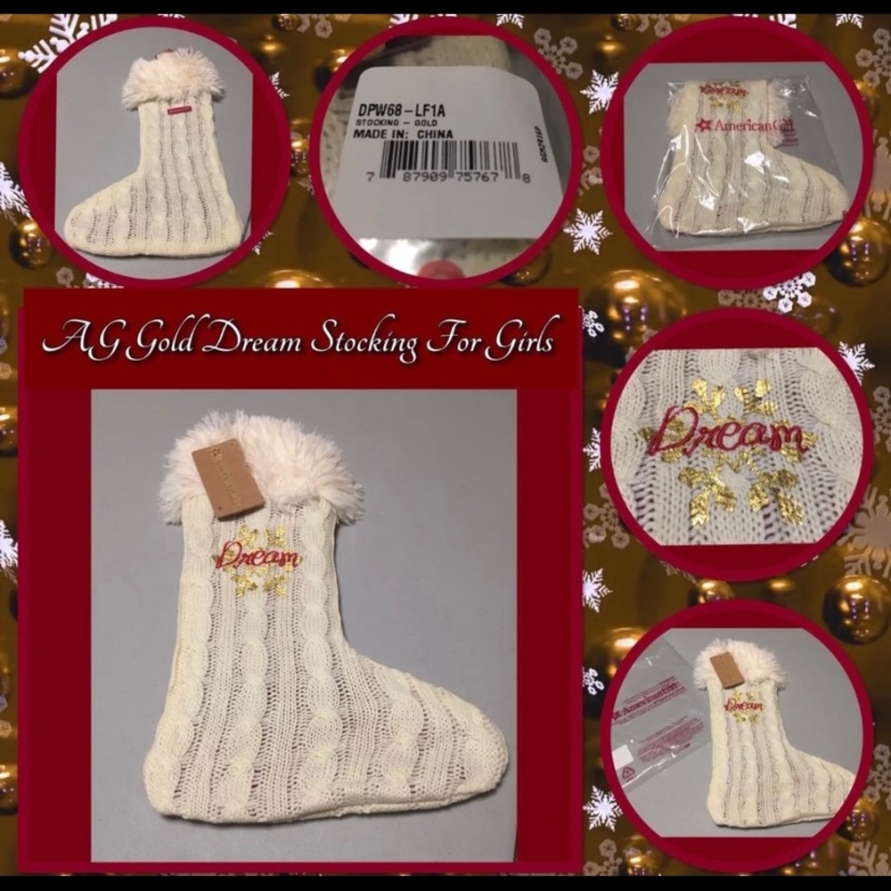 Retired American Girl Dream Cable Knit Christmas Stocking New In Package